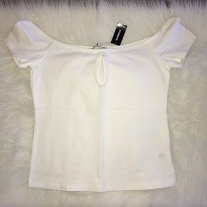 Express White Off the Shoulder Top